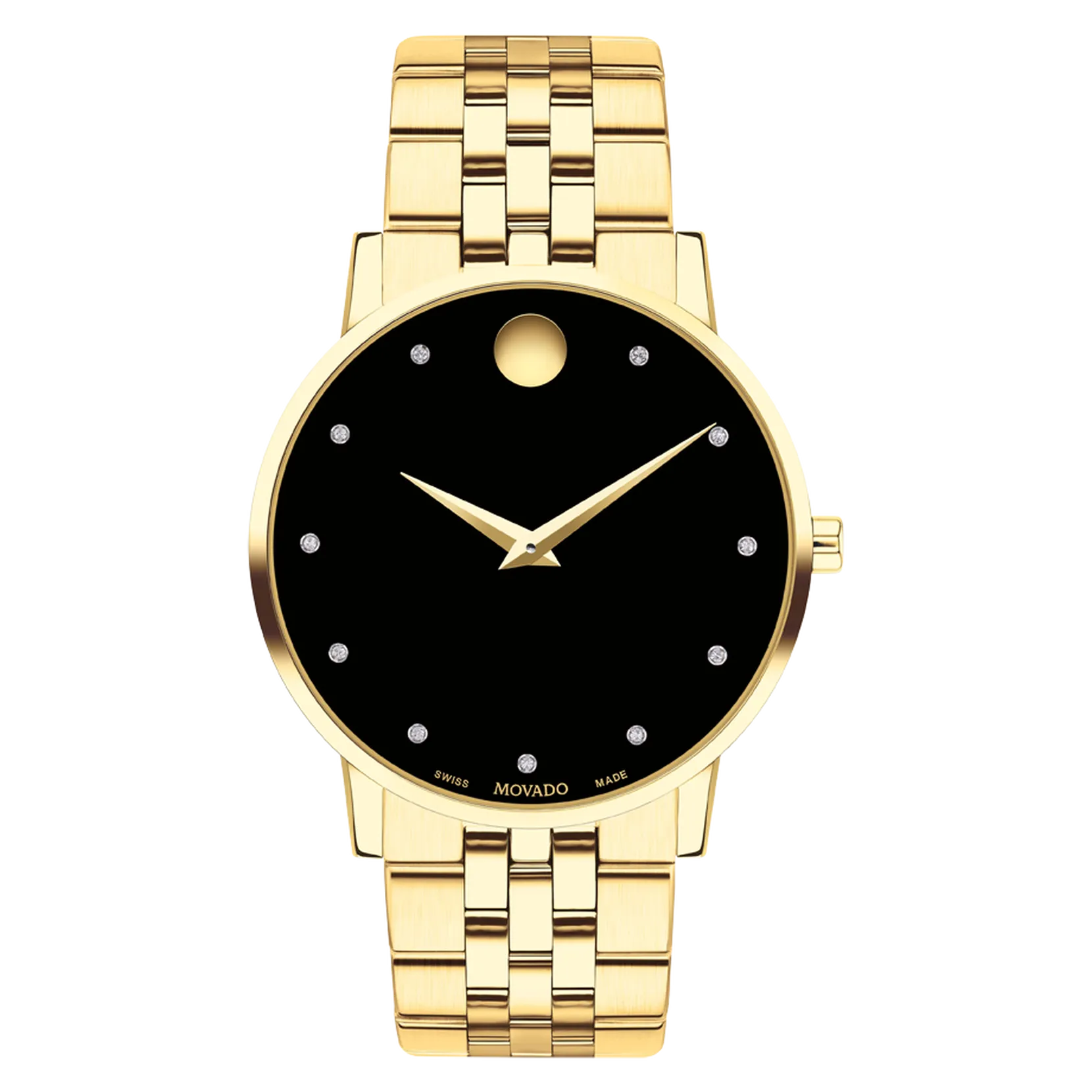 MOVADO Museum Classic Gold Tone Diamond Watch 0607625