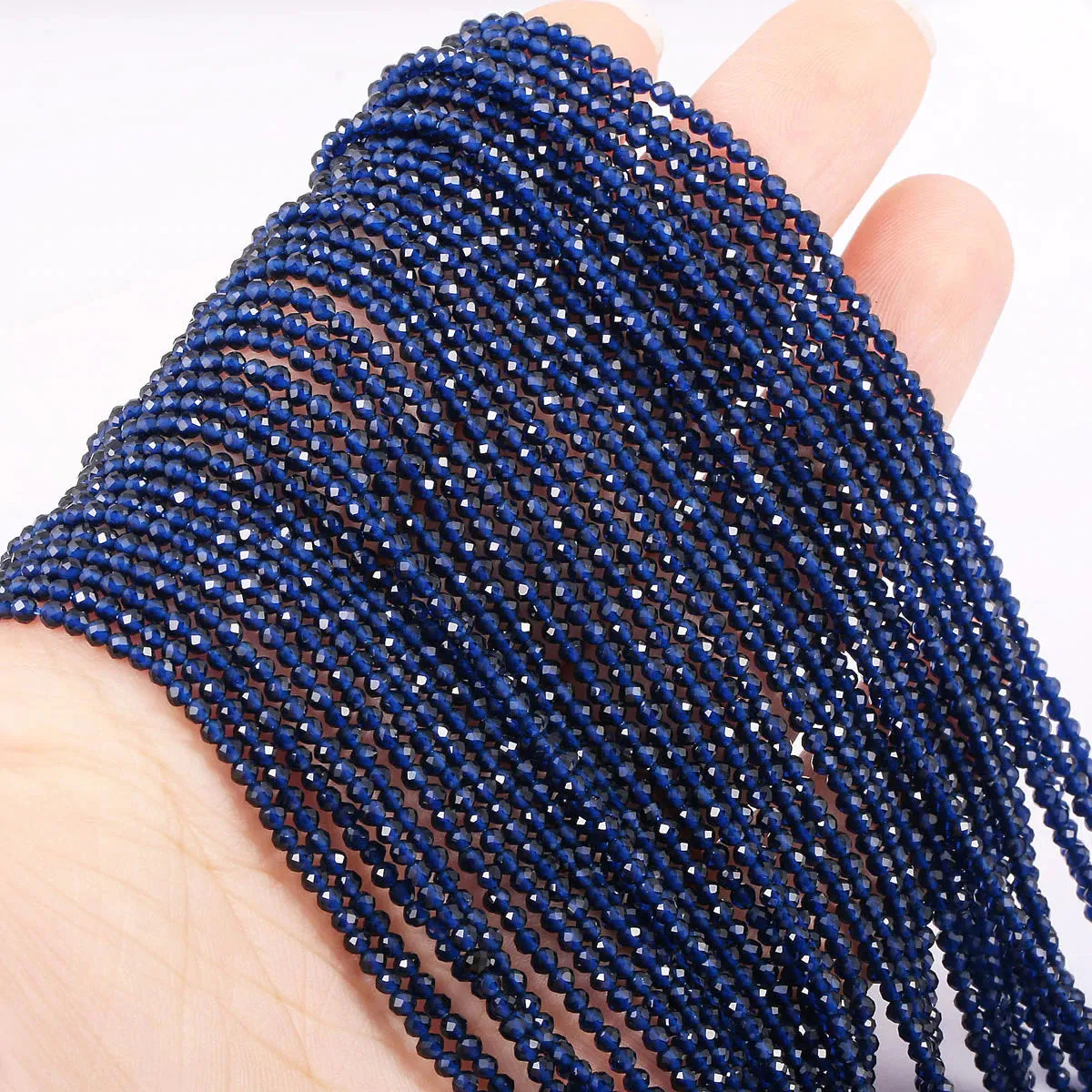 Natural Black Spinel Small Size Faceted Round Beads Semi Precious Healing Energy Gemstone DIY Jewelry Making Design for Bracelet 2mm 3mm