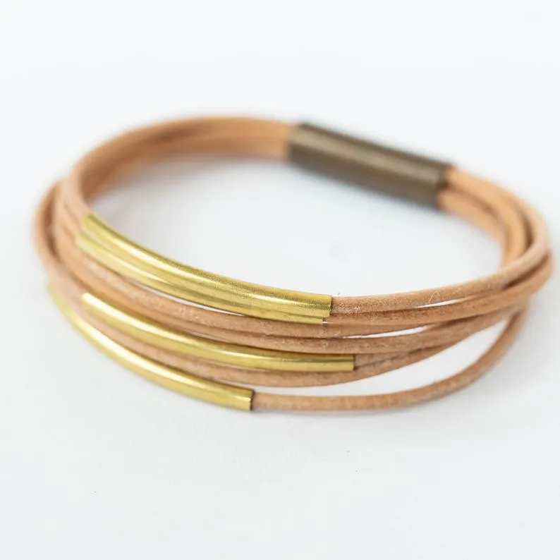 Natural leather bracelet-WS