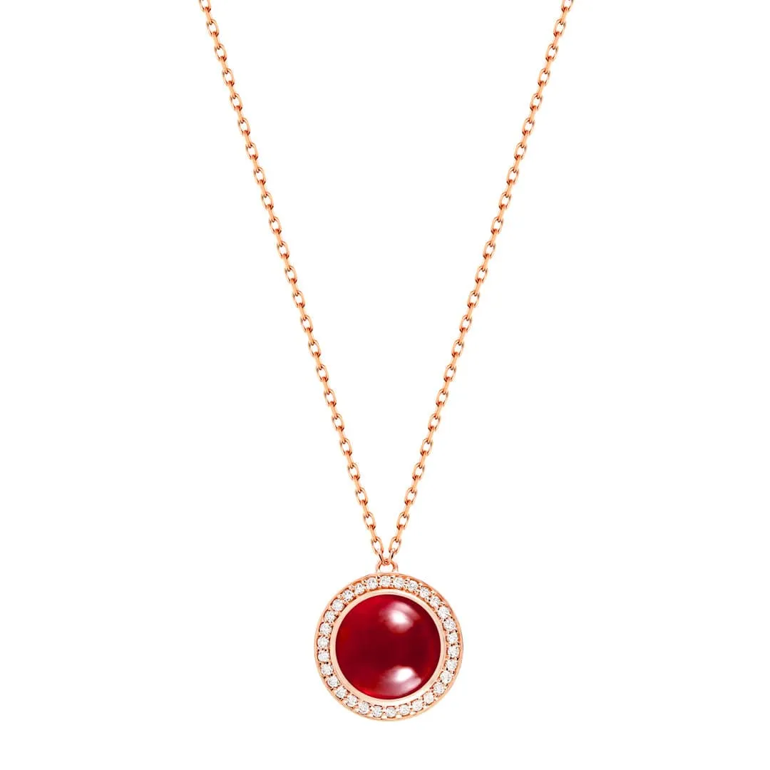 Noor Rose Gold Diamond Rhodolite Necklace