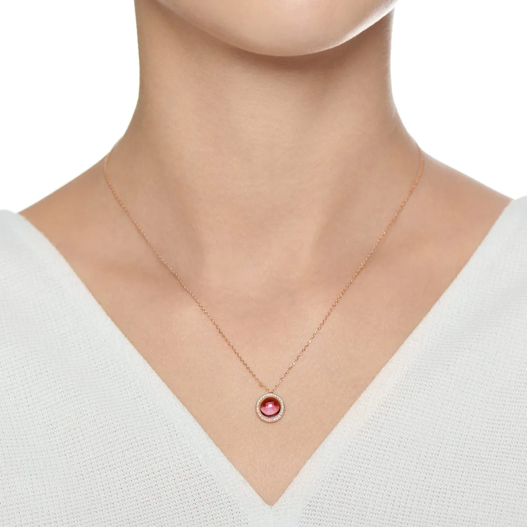 Noor Rose Gold Diamond Rhodolite Necklace