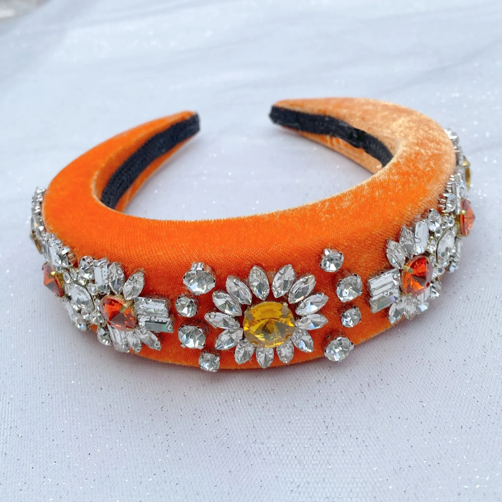 Orange Headband Jewelled Headband - Featured in Heat Magazine