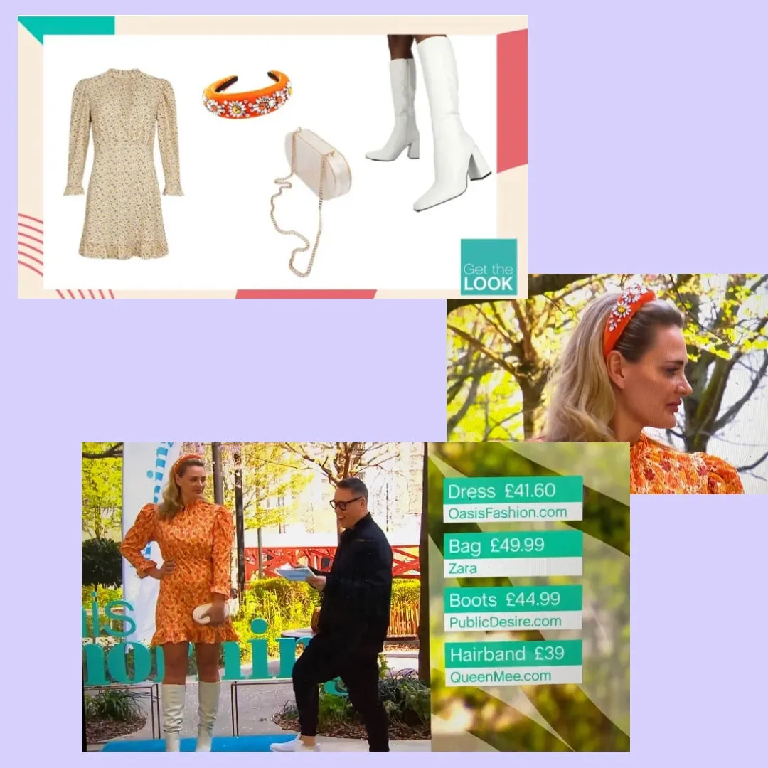 Orange Headband Jewelled Headband - Featured in Heat Magazine