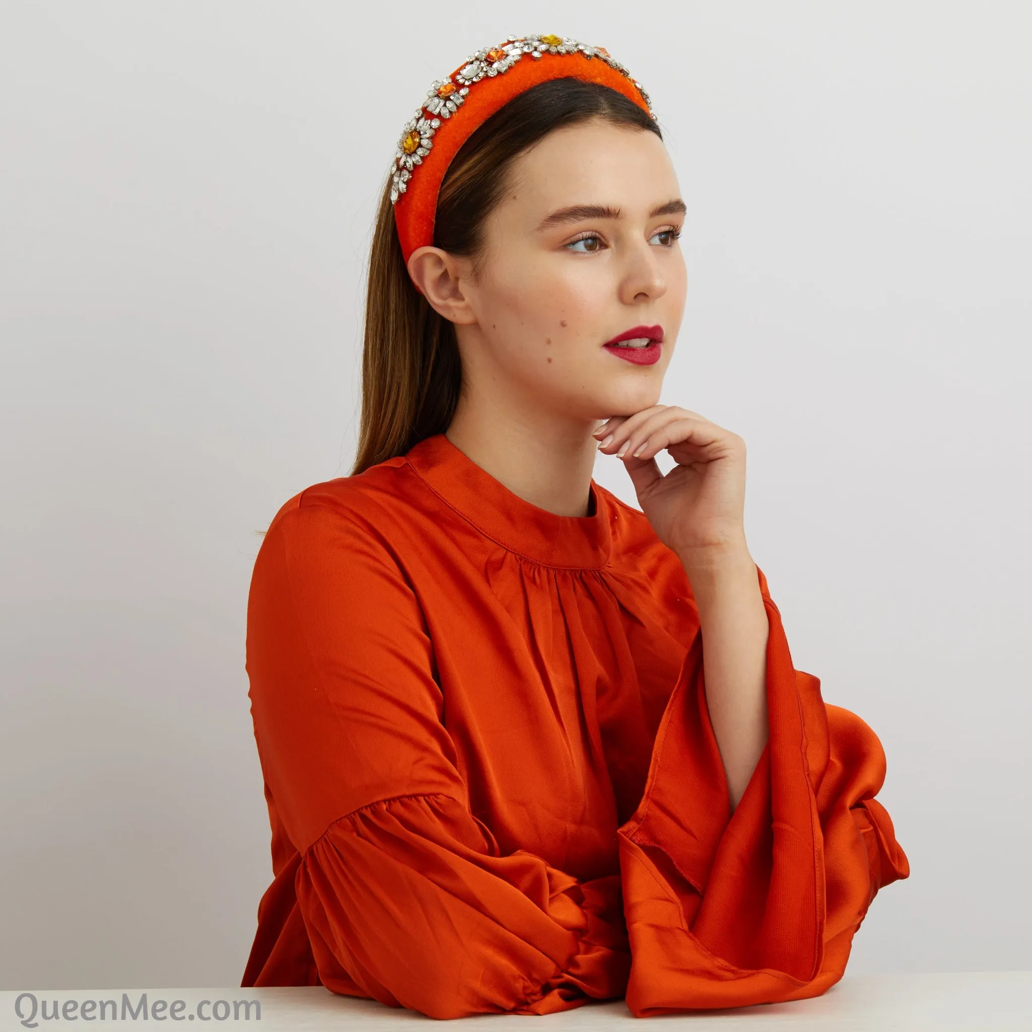 Orange Headband Jewelled Headband - Featured in Heat Magazine