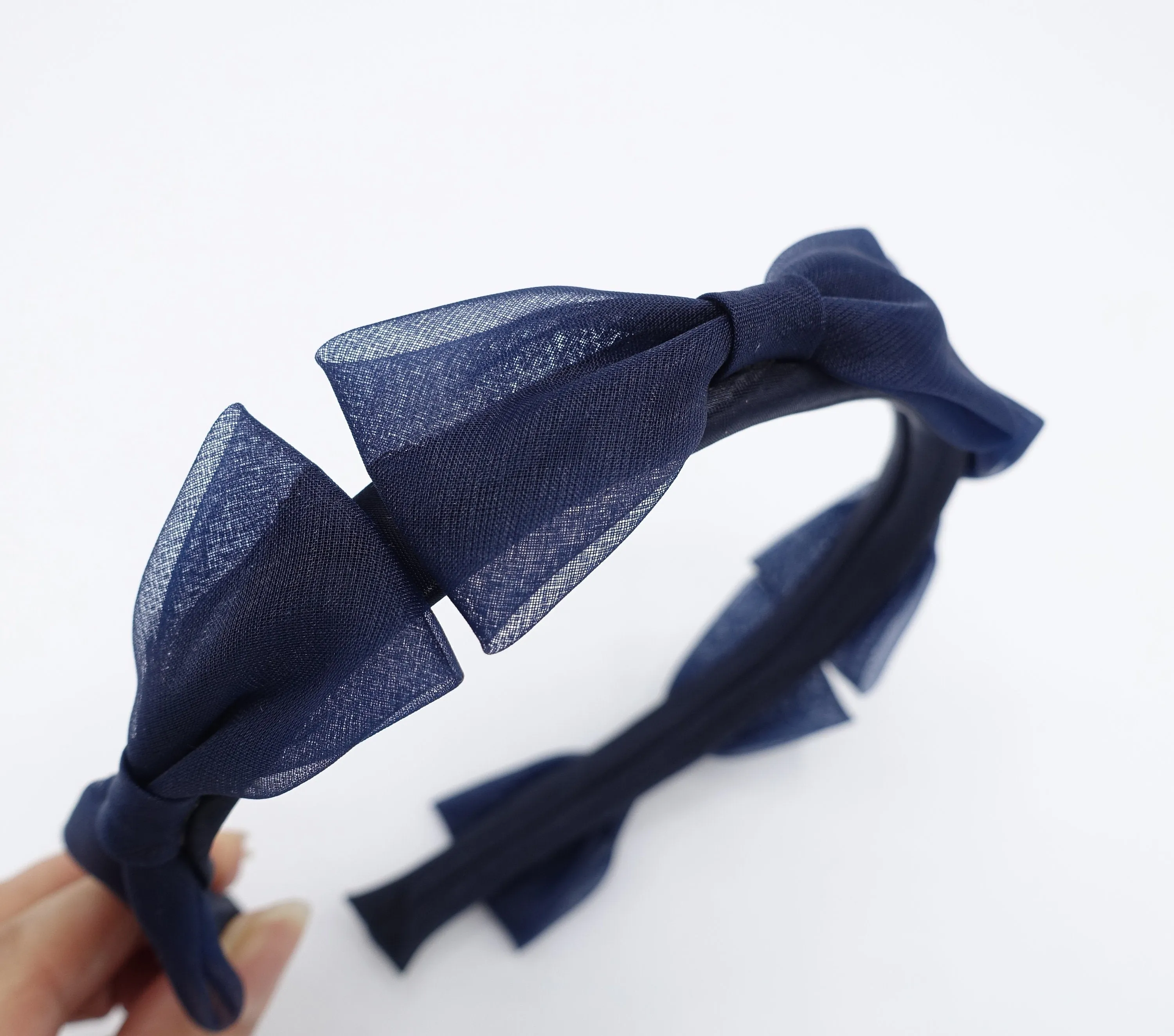 orgaza bow headband, satin headband for women