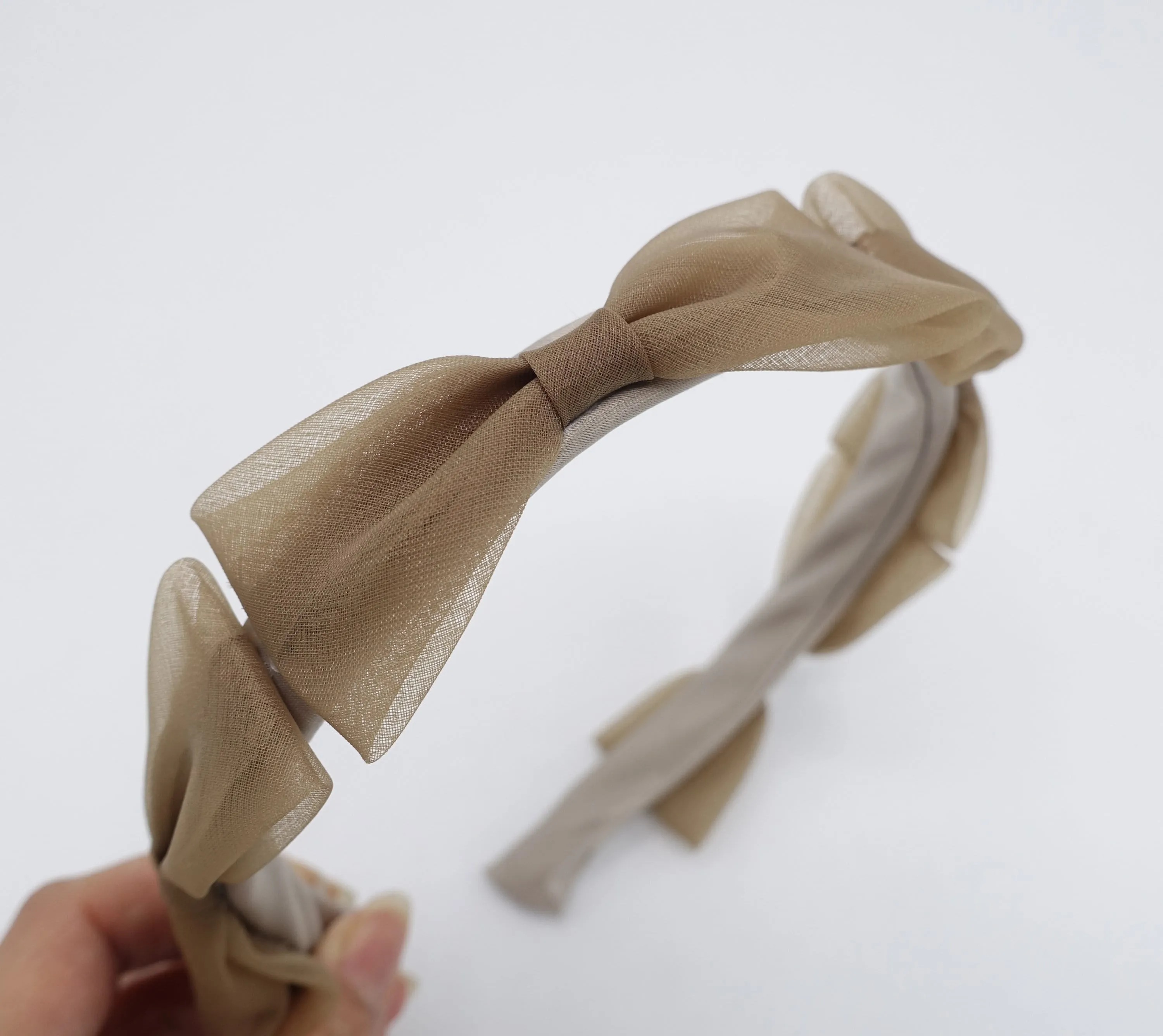 orgaza bow headband, satin headband for women