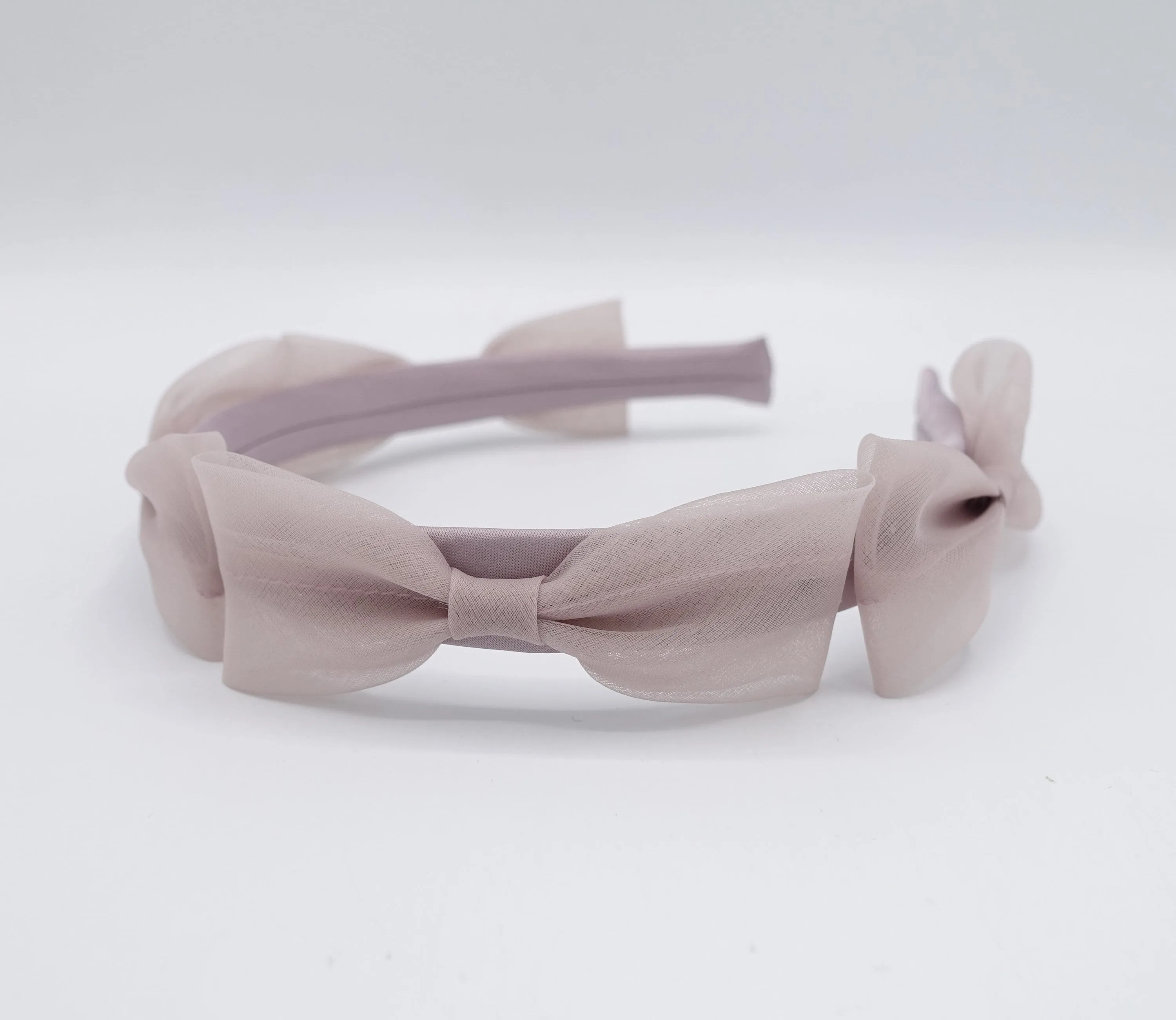 orgaza bow headband, satin headband for women