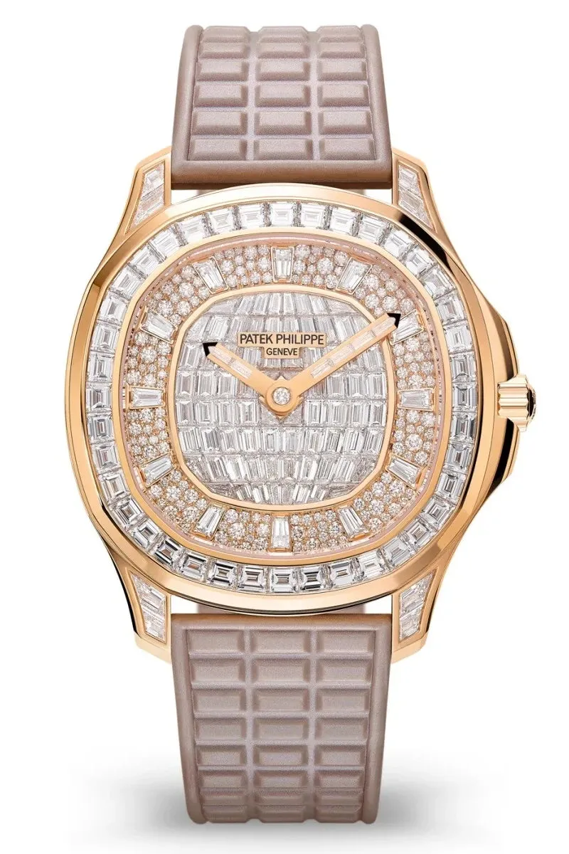 Patek Philippe Aquanaut 5062/450R-001 – Ladies’ Rose Gold Watch with Chocolate Dial & Diamonds