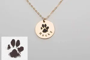 Paw Print Necklace - Pet Lover Gift - CG363N58. Starts at