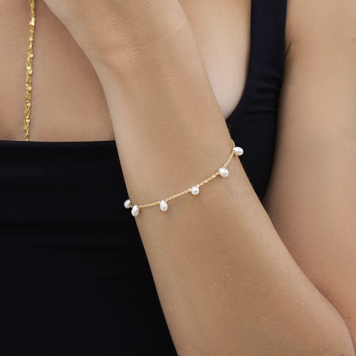 Pearl Drop Station Bracelet