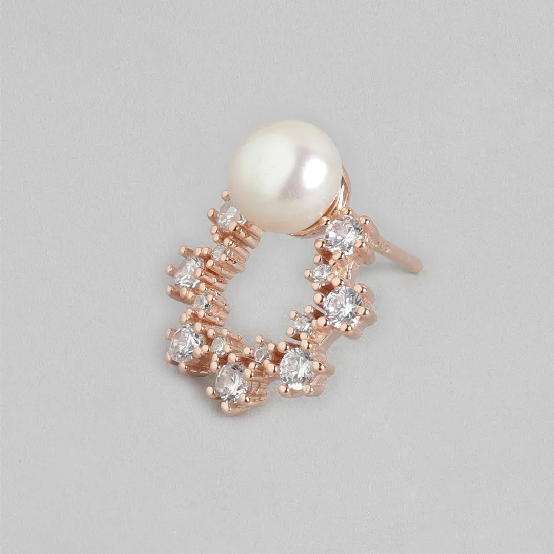 Pearl Enchantment Rose gold-Plated 925 Sterling Silver Earrings