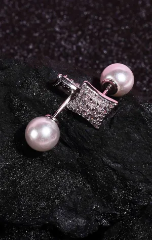 Pearl - Stud Enclosed Earring Silver