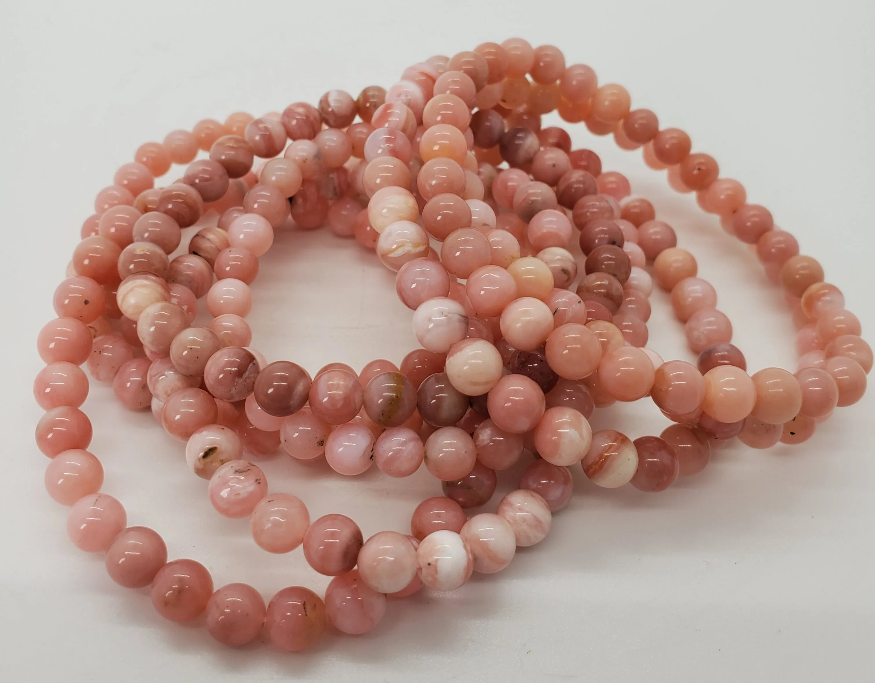 Pink Opal Bead Bracelet