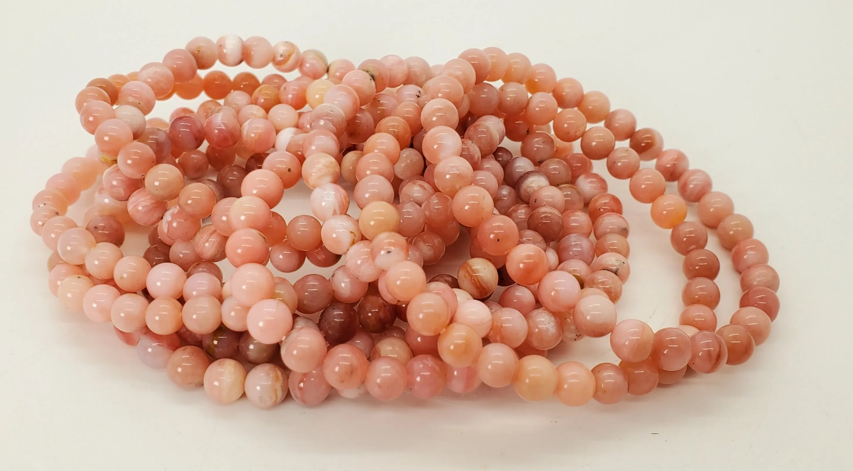 Pink Opal Bead Bracelet