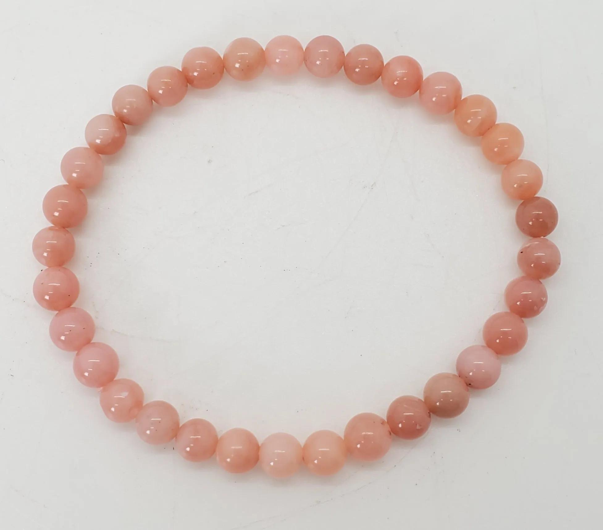 Pink Opal Bead Bracelet