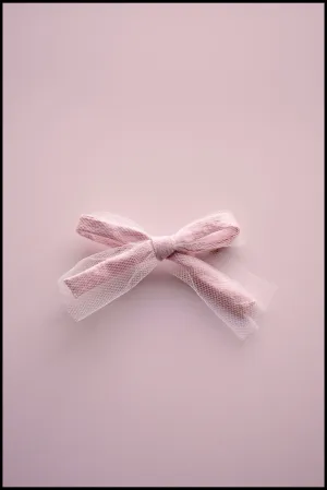 Pink Silk Tulle Small Bow