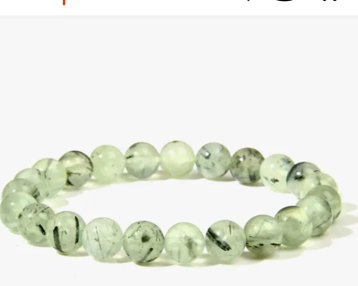 Prehnite stone, stretch cording, yoga, bracelet, jewelry.