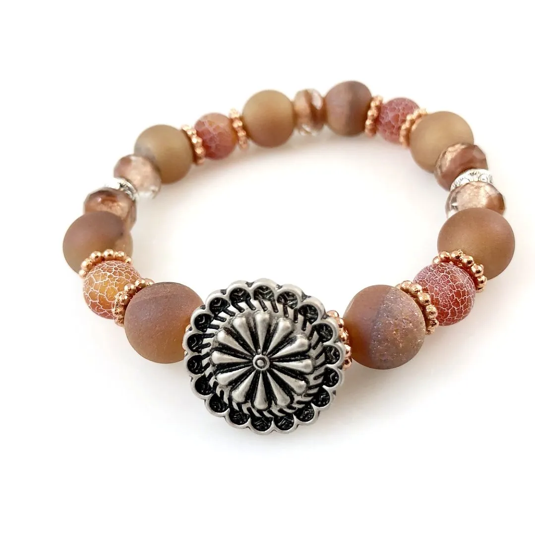 "Be Happy" Bracelet (Peach)