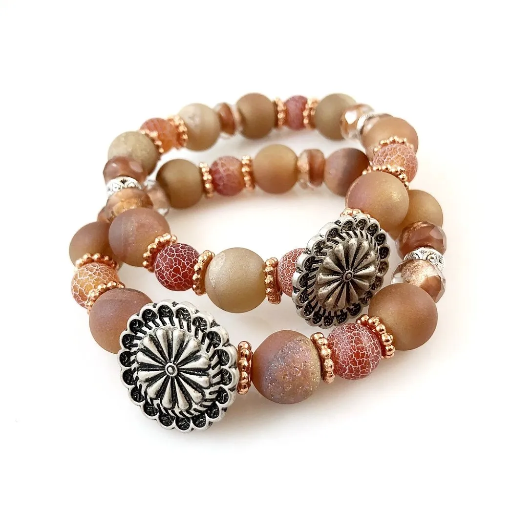 "Be Happy" Bracelet (Peach)