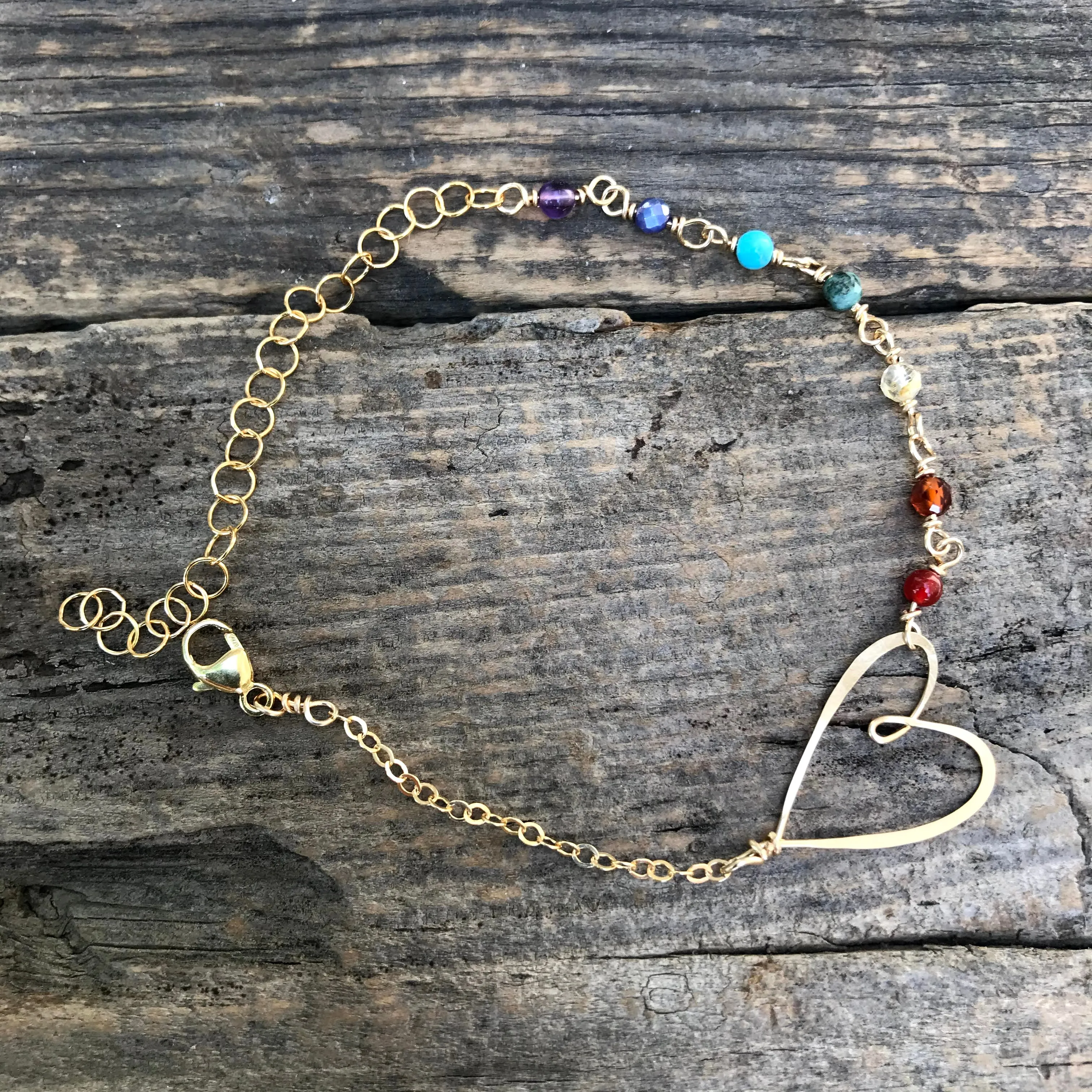 Rainbow Heart Bracelet