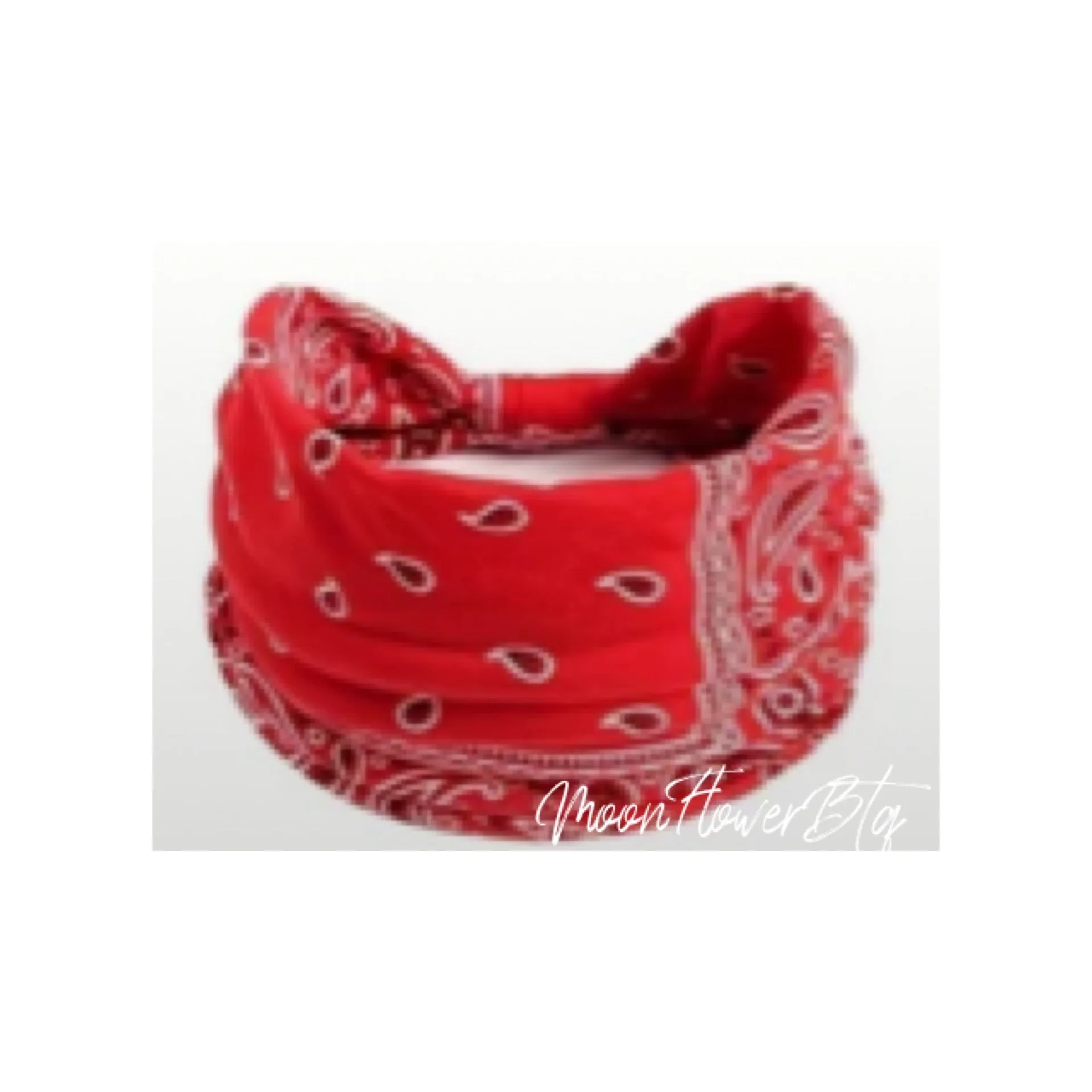 Red Paisley Bandana Print Turban Headband Ear Warmer