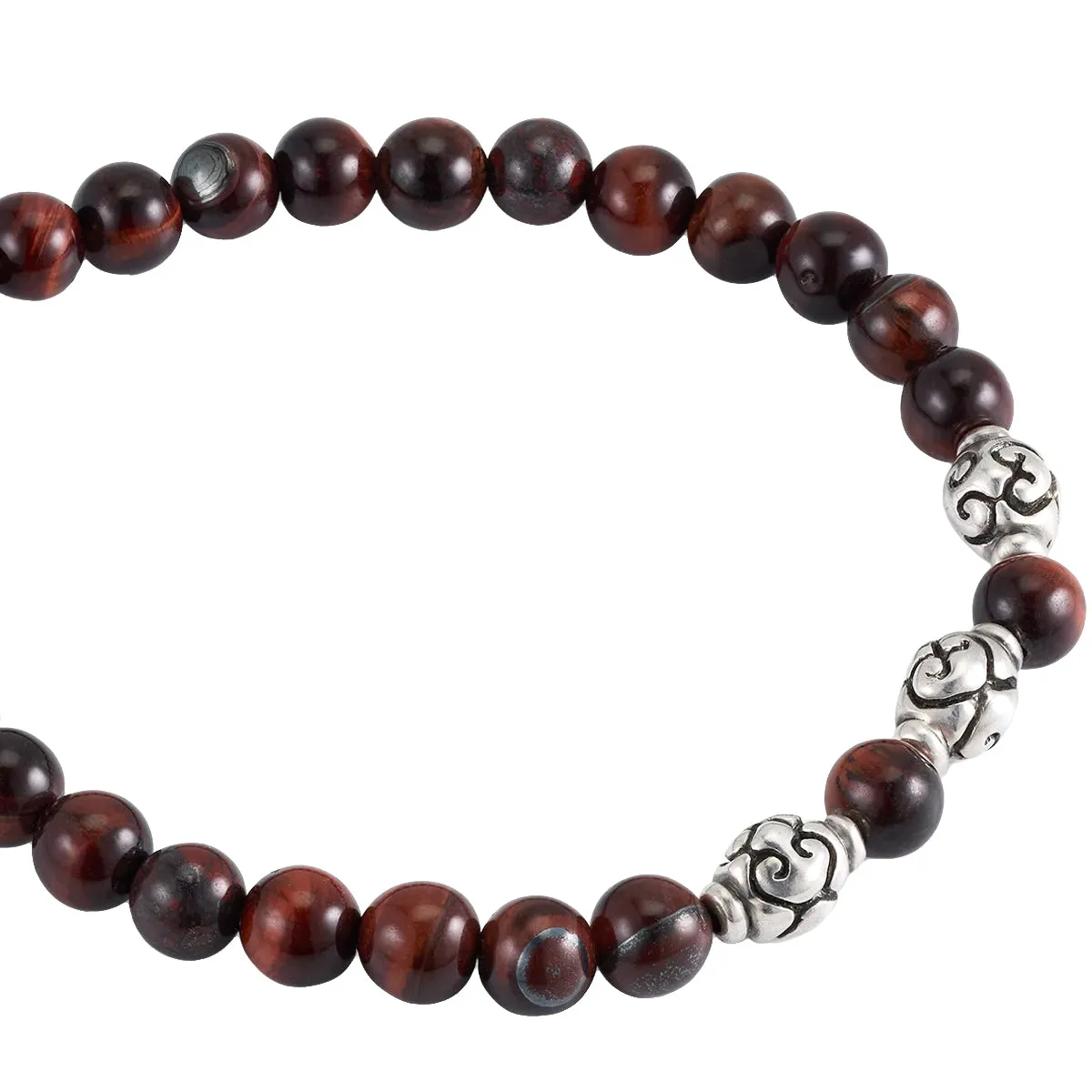 Red Tiger's Eye Beaded Flex Bracelet