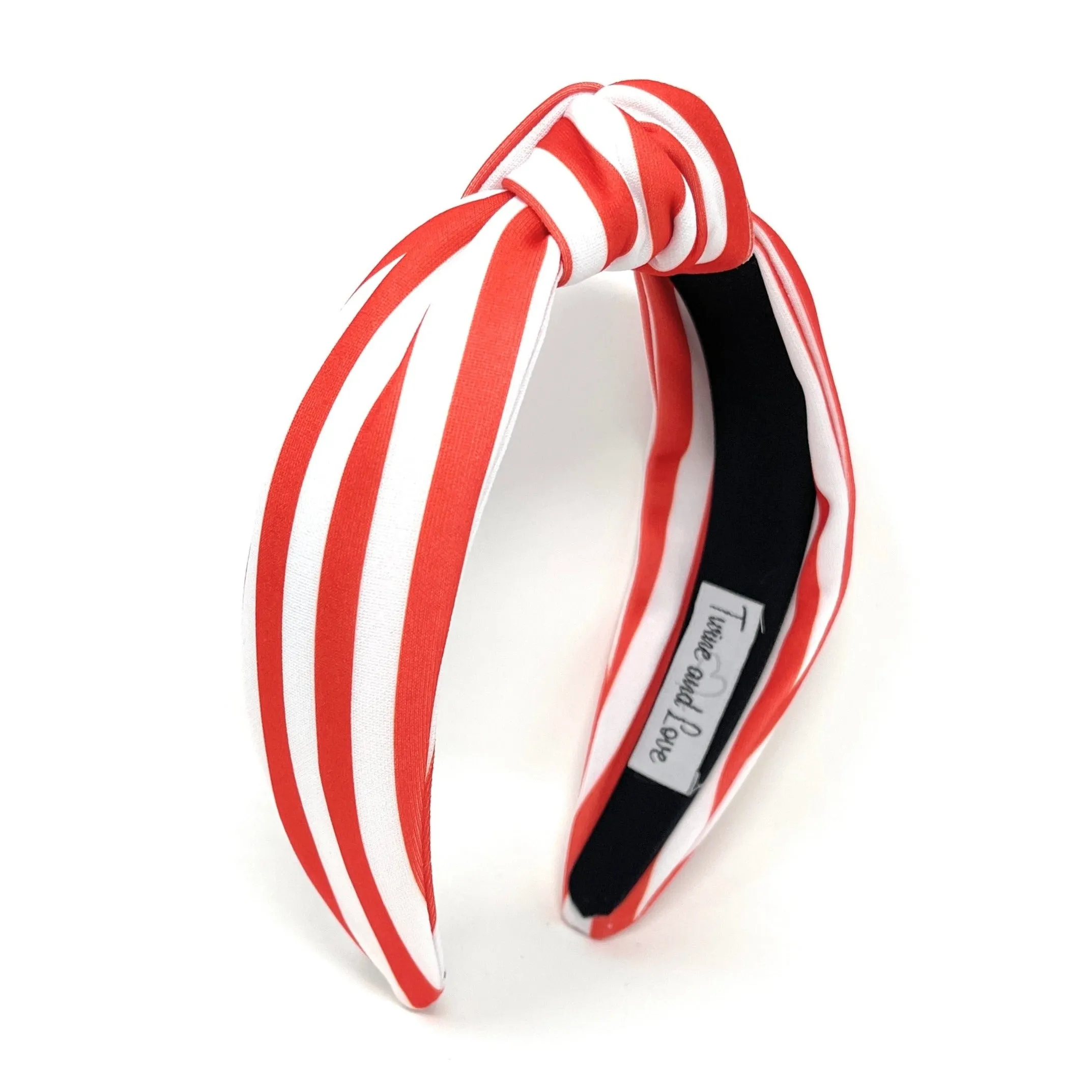 Red White Stripe Knotted Headband