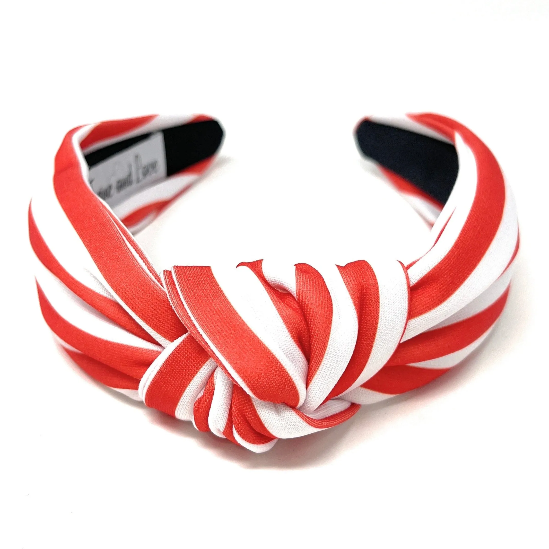 Red White Stripe Knotted Headband