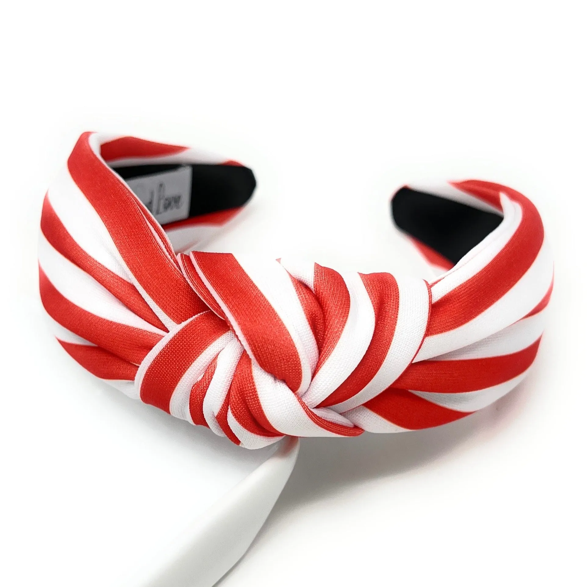 Red White Stripe Knotted Headband