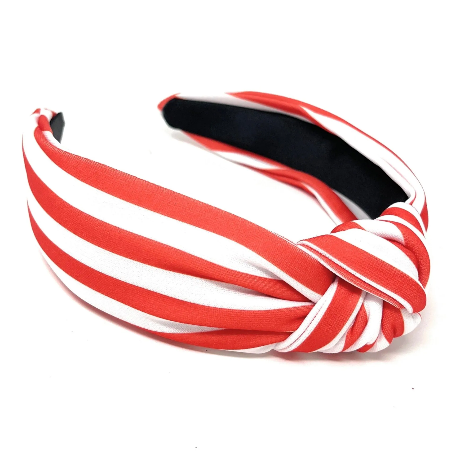 Red White Stripe Knotted Headband