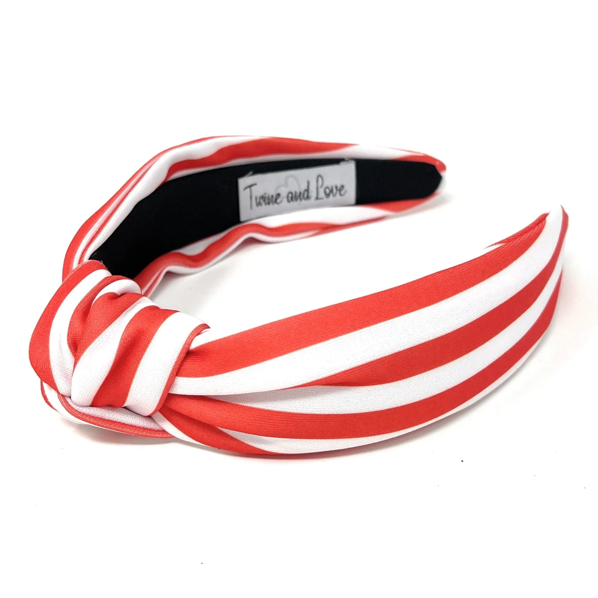 Red White Stripe Knotted Headband