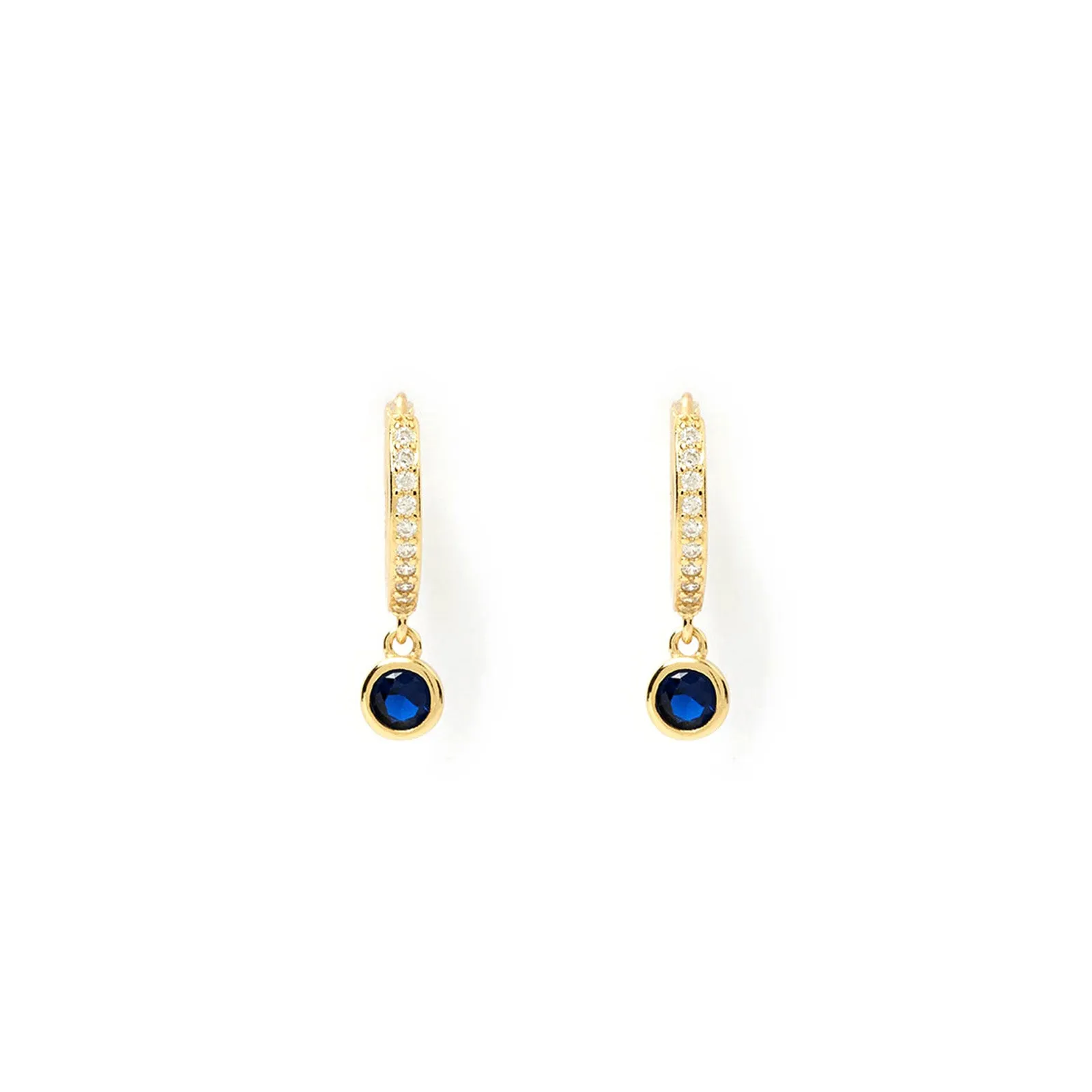 Rhodes Gold Earrings - Sapphire