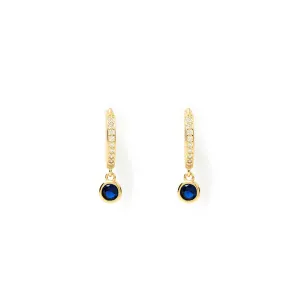 Rhodes Gold Earrings - Sapphire