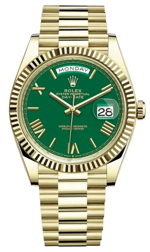 Rolex Day-Date 40 Yellow Gold Day-Date 40mm Reference 228238 Green Roman Dial New 2022 Release