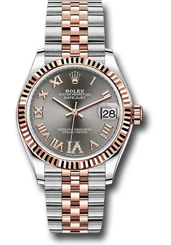 Rolex Steel and Everose Gold Datejust 31 Watch - Fluted Bezel - Mother-Of-Pearl Diamond Dial - Jubilee Bracelet 278271 dkrhdr6j