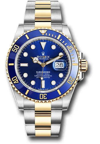 Rolex Steel and Gold Submariner Date Watch - Blue Bezel - Blue Dial - 126613LB