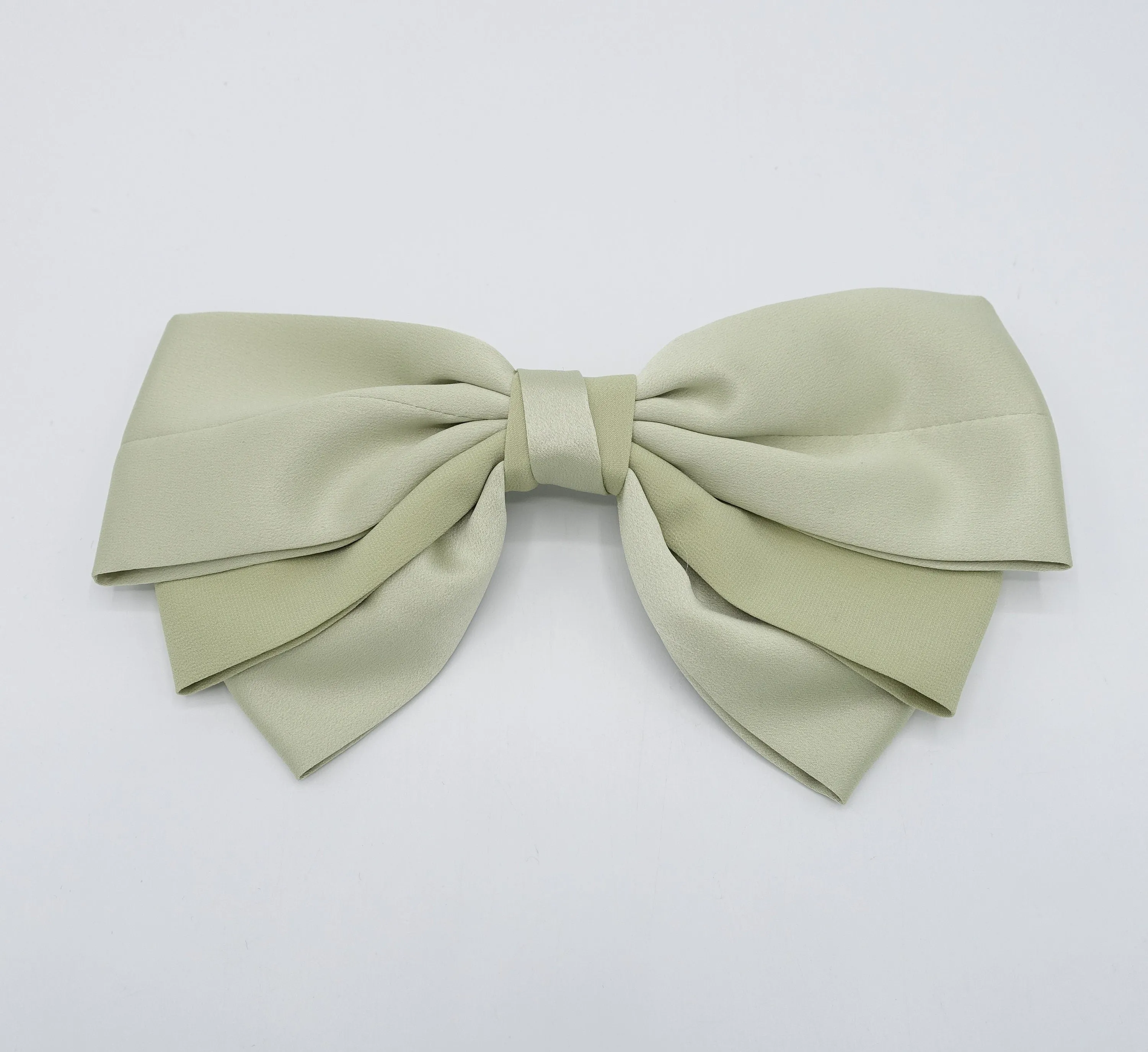 satin hair bow 2 tone double layered hair accessory for women