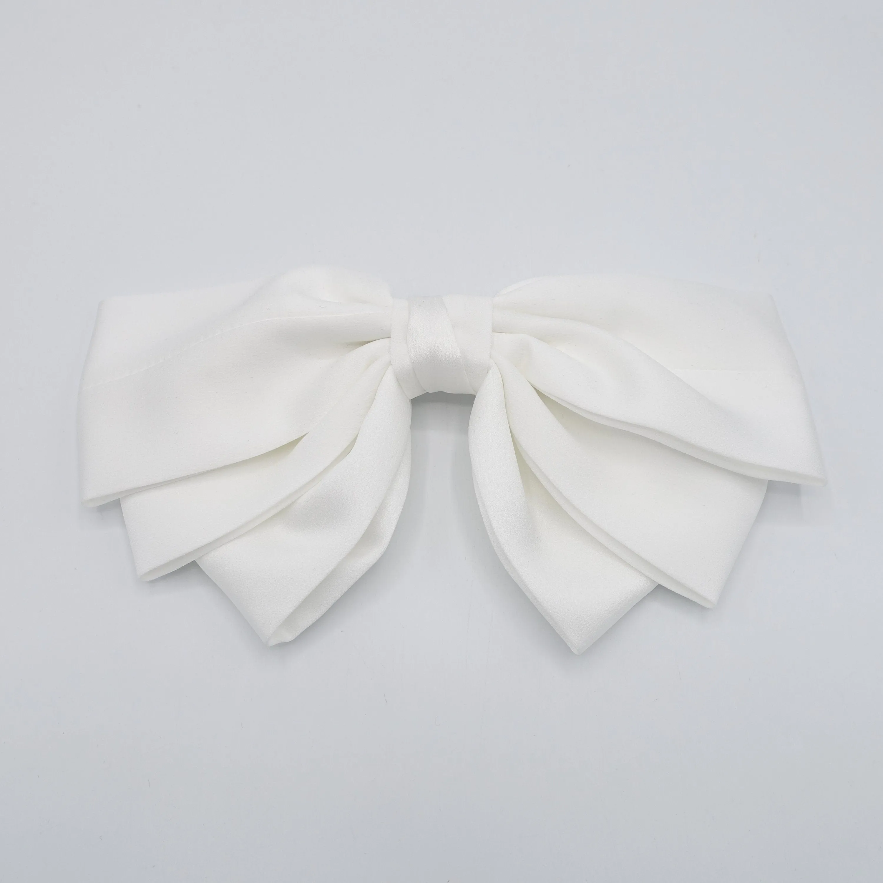 satin hair bow 2 tone double layered hair accessory for women