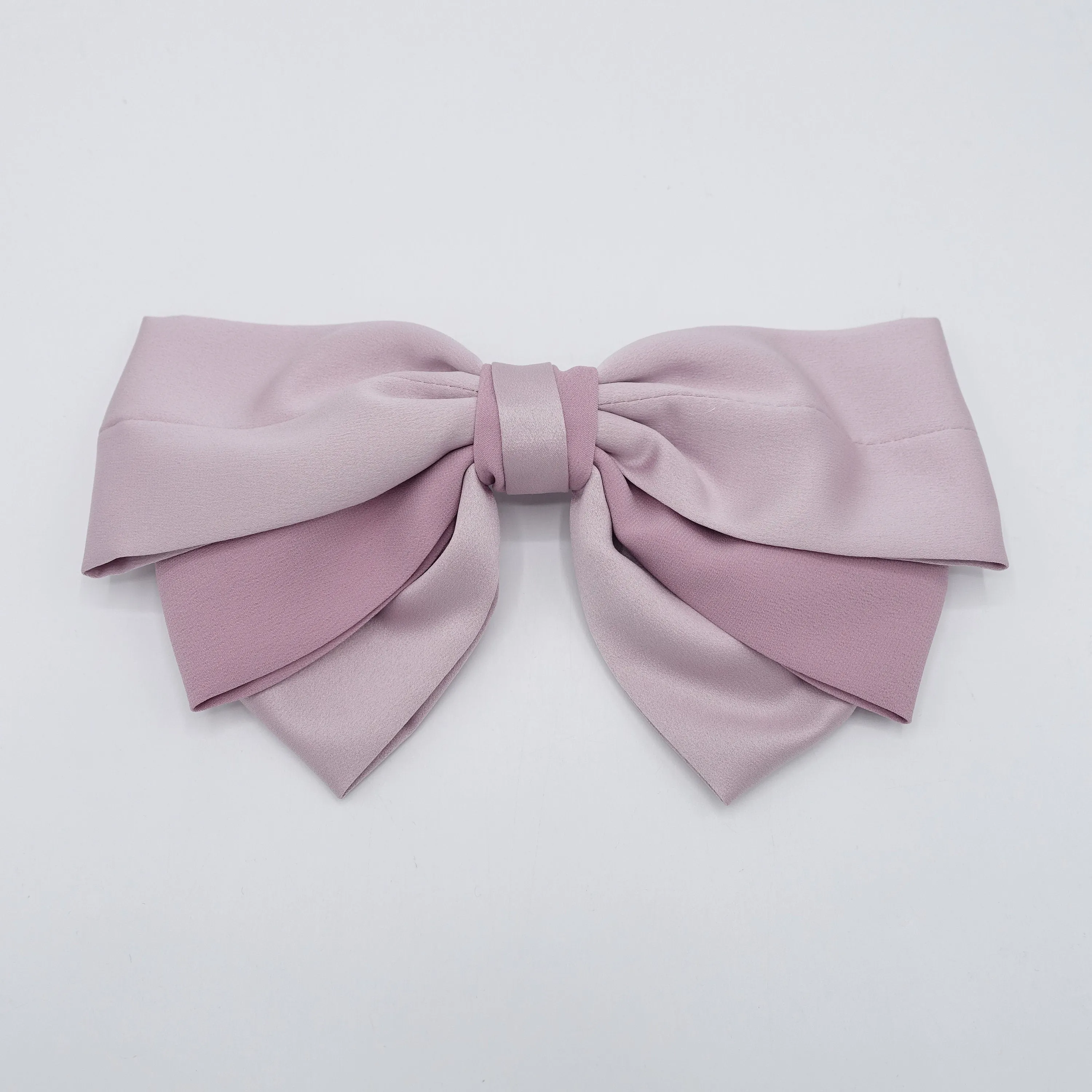 satin hair bow 2 tone double layered hair accessory for women