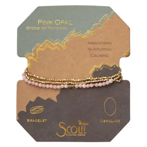 Scout Delicate Pink Opal Wrap Bracelet and Necklace