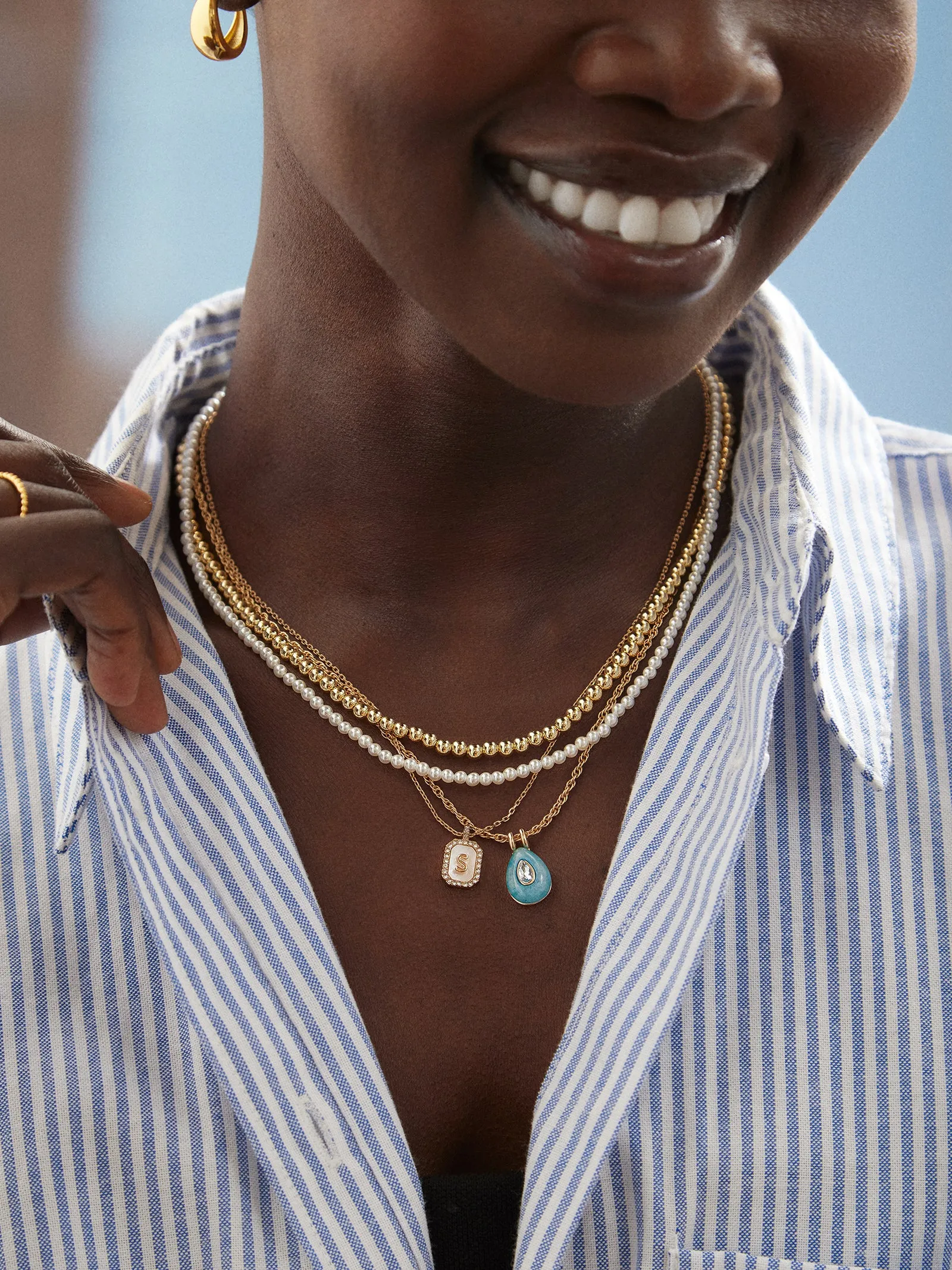 Semi-Precious Teardrop Birthstone Necklace - Peridot