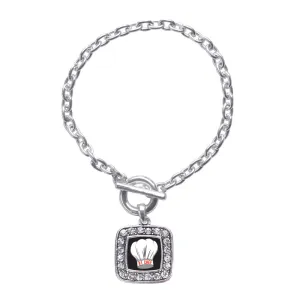 Silver #1 Chef Square Charm Toggle Bracelet