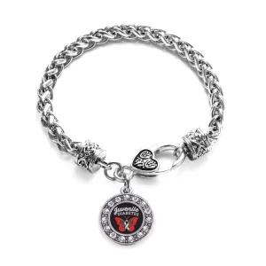 Silver Juvenile Diabetes Circle Charm Braided Bracelet