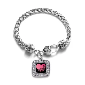 Silver Noni Square Charm Braided Bracelet