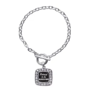 Silver Proud To Be Blackfoot Square Charm Toggle Bracelet