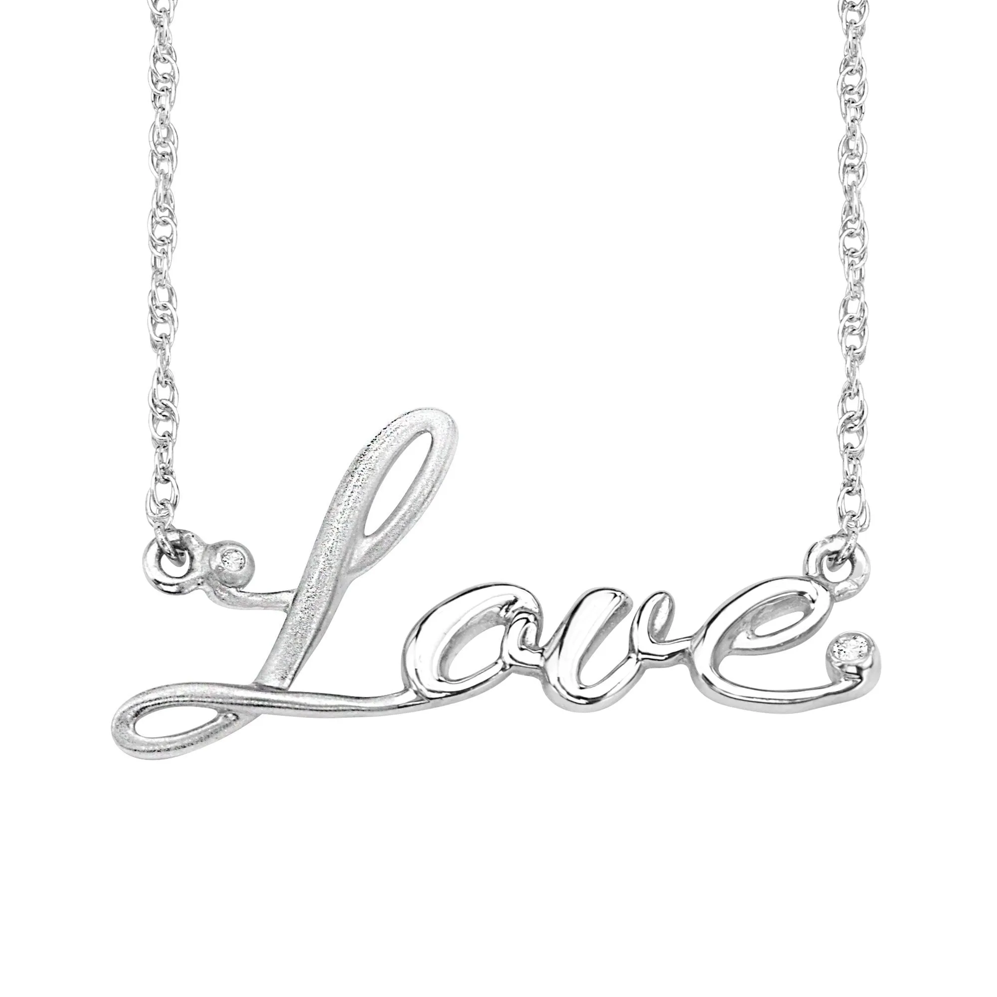 Silver "Love" Necklace - BJEESP238D