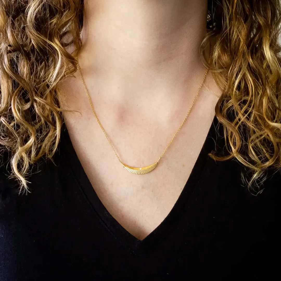 Small Icarus Diamond Necklace in Vermeil