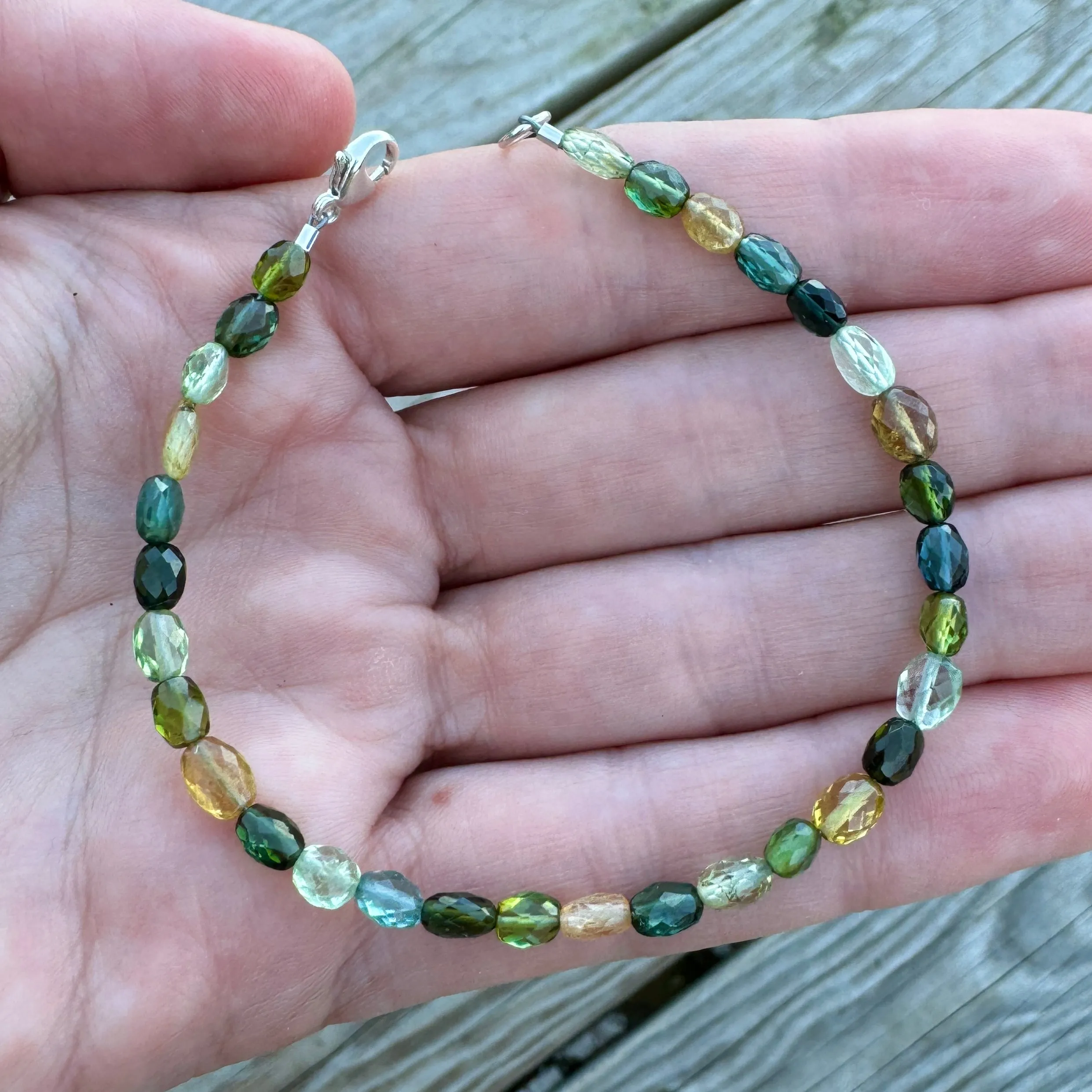 Small Oval Green Tourmaline Bracelet