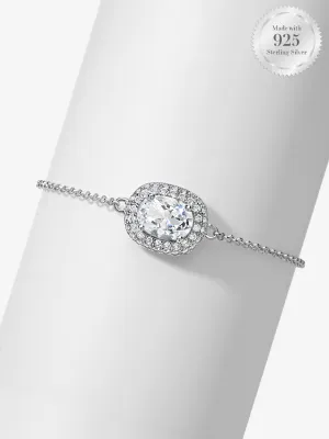 Sparkling Oval Halo Bracelet