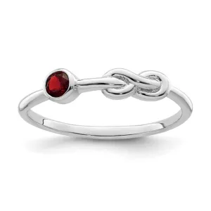 Sterling Silver Gemstone Infinity Knot Birthstone Rings